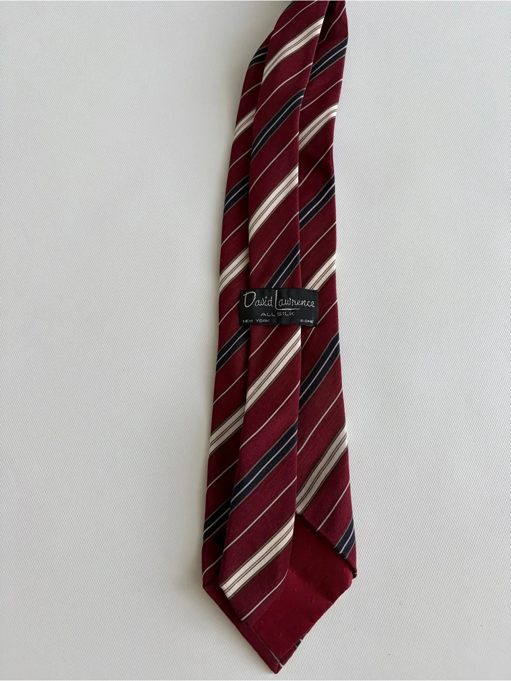 David Lawrence Men’s Burgundy Striped Tie